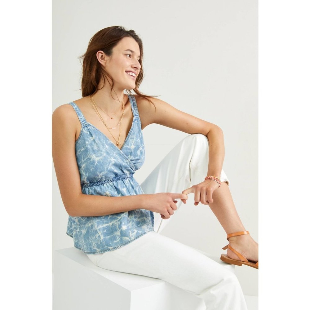 NWT $120 Anthropologie Porridge Chambray V-Neck Tank